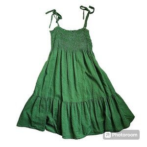 J. CREW green crepe polkadot sundress, size S